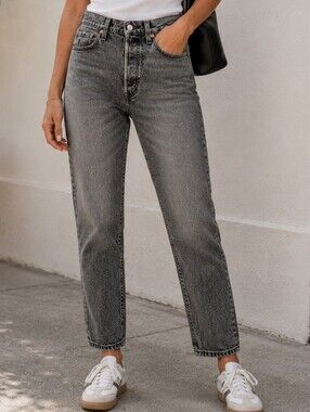 Levi's 501 Red Tab Skinny Washed Black Jeans